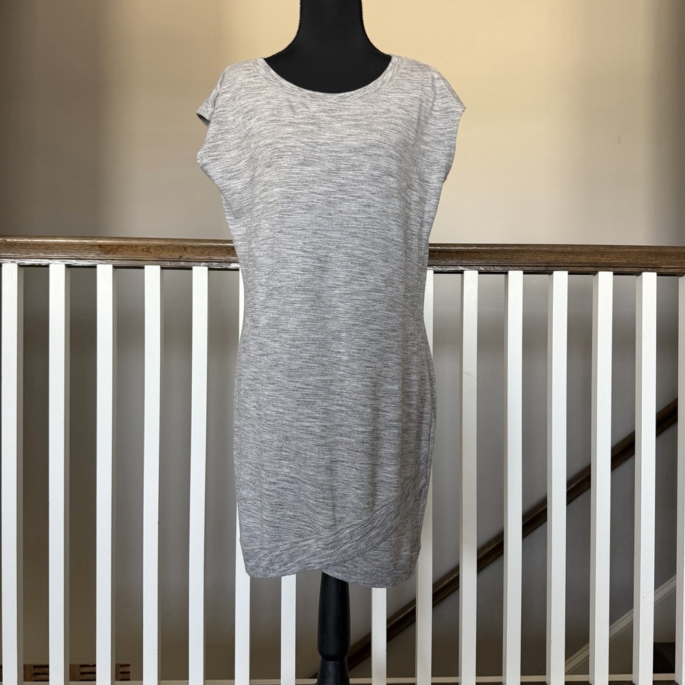 Athleta Grey Criss Cross Front Sleeveless Dress Modal Small Athleisure Sporty